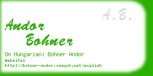 andor bohner business card